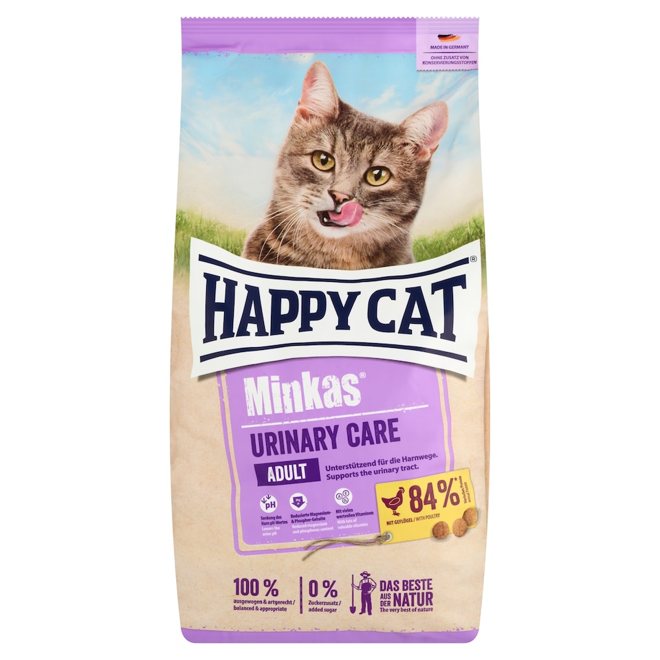 Happy Cat Minkas Urinary Care baromfival teljes értékű eledel felnőtt macskák számára 1,5 kg