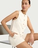 image 3 of F&F Cotton Rich Striped Co-ord Waistcoat in Ecru