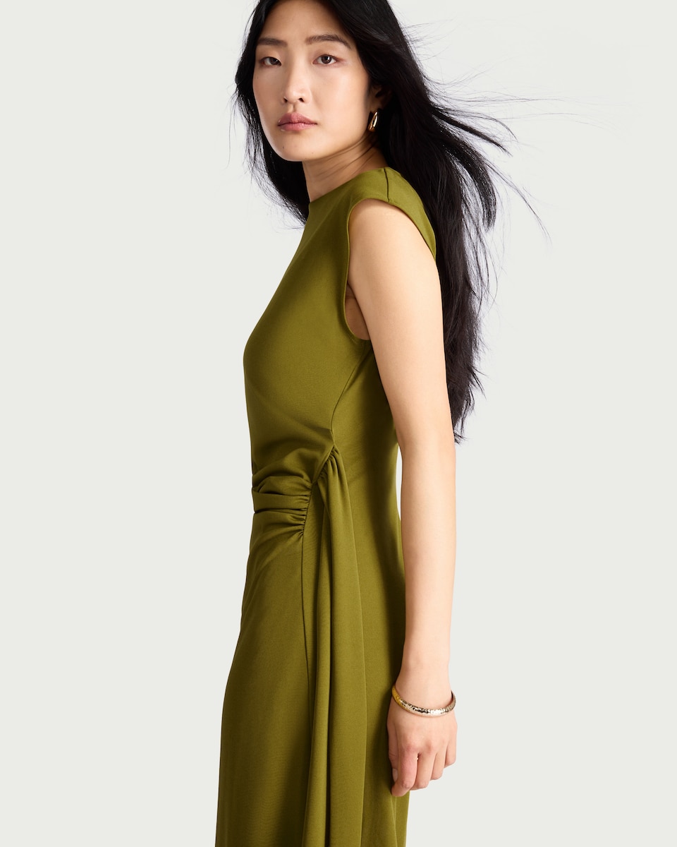 image 1 of F&F Ruched Maxi Dress in Olive