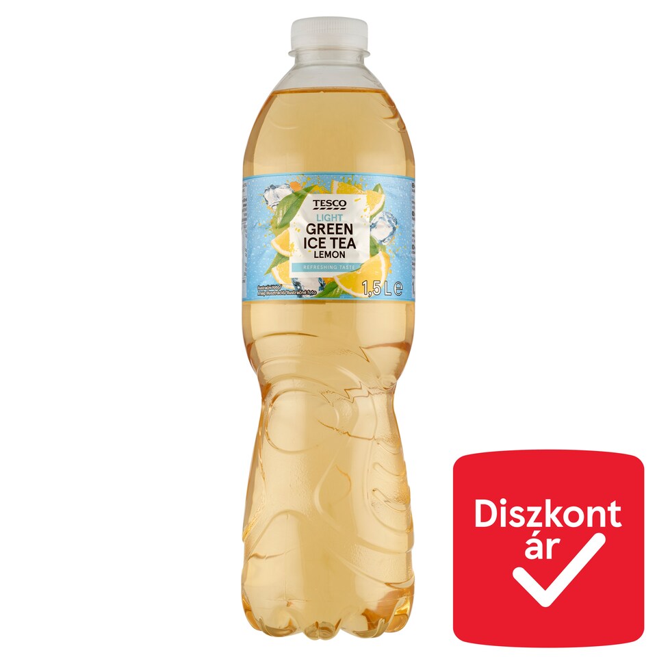 Tesco citrom ízű üdítőital zöld tea kivonattal, édesítőszerekkel 1,5 l 