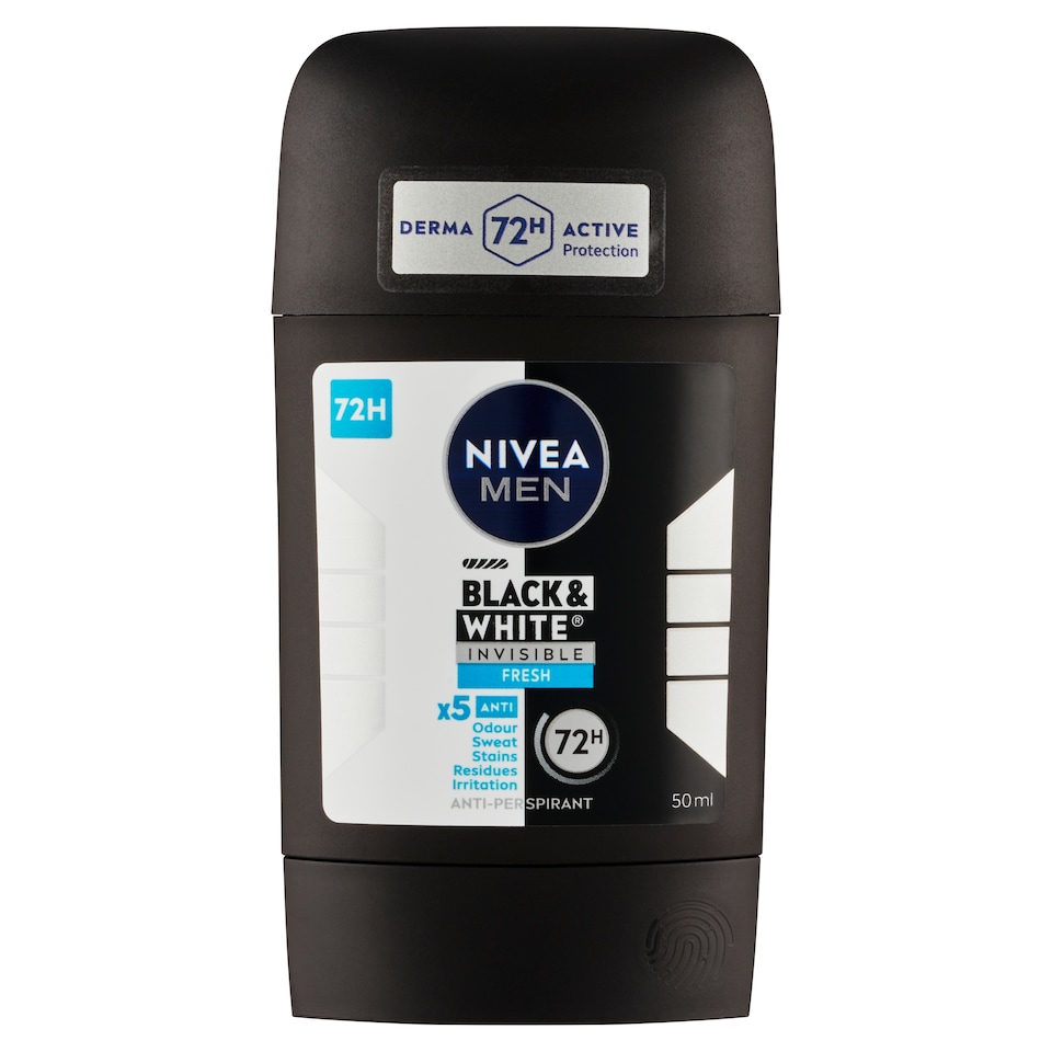 obrázok 1 z Nivea Men Black & White Invisible Fresh Tuhý antiperspirant 50 ml
