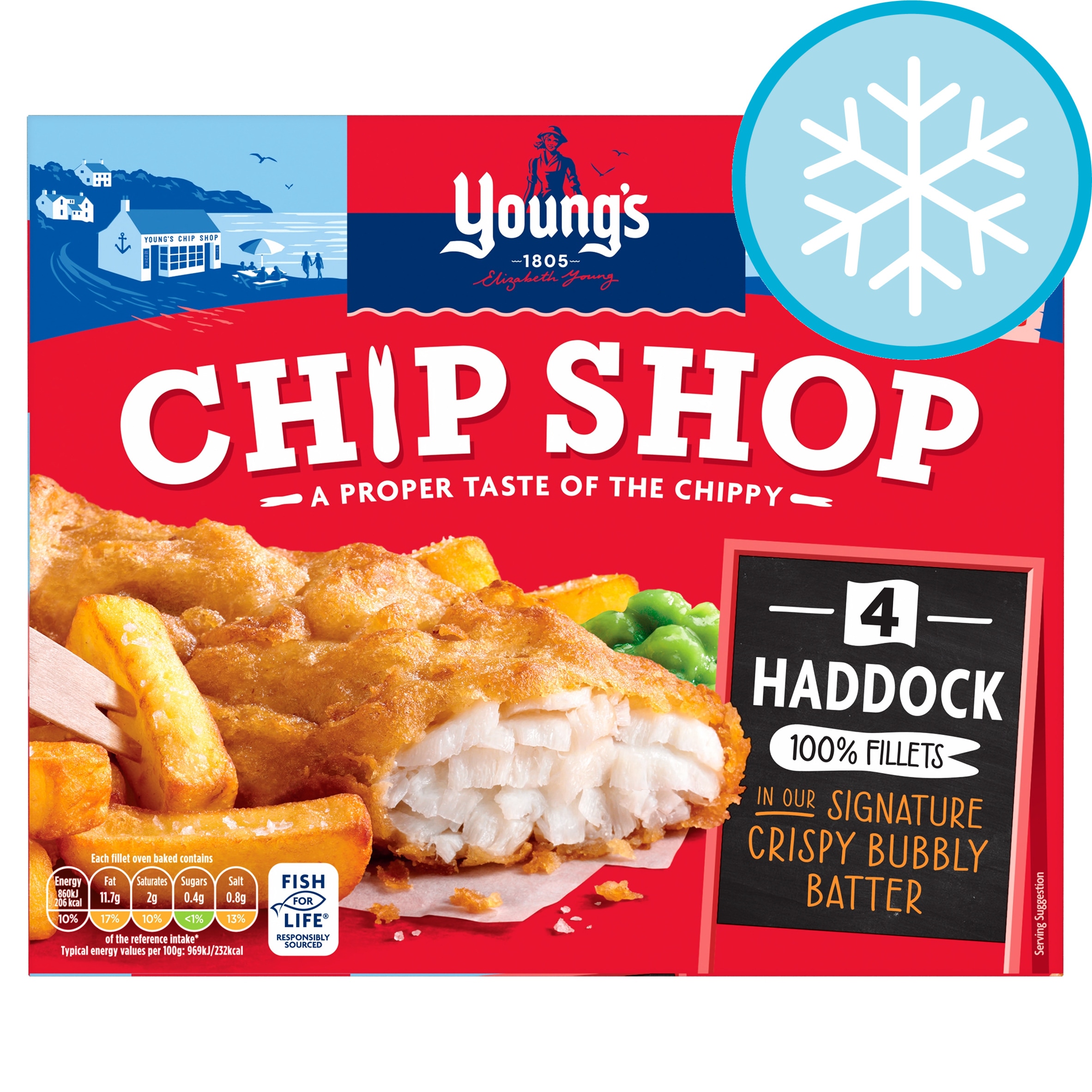 Young's Chip Shop 4 Haddock Fillets 400g