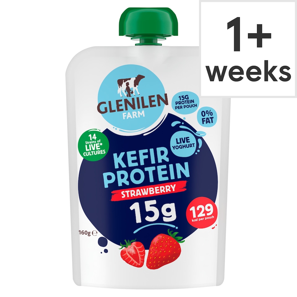Glenilen Farm Kefir Protein Strawberry Yoghurt Pouch 160g