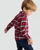 image 3 of F&F Boys Pure Cotton Check Print Long Sleeved Shirt in Red