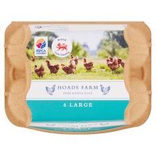 Hoads Farm Free Range Eggs Large 6 Pack