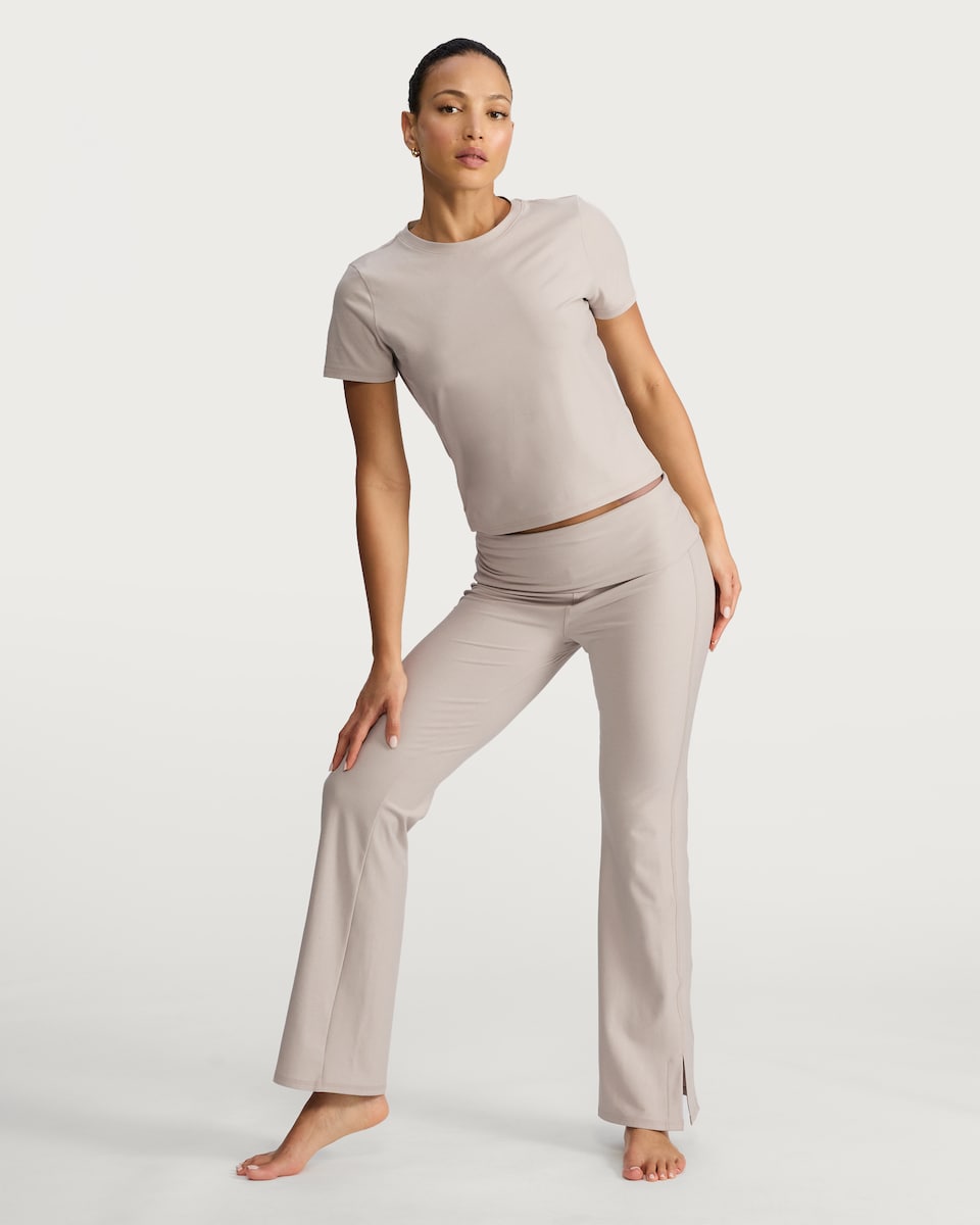 image 1 of F&F Active Short Sleeved T-Shirt in Cream