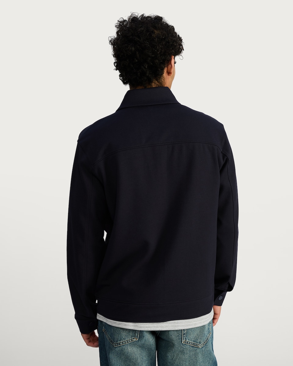 image 1 of The F&F Edit Cotton Rich Pocket Detail Shacket in Navy