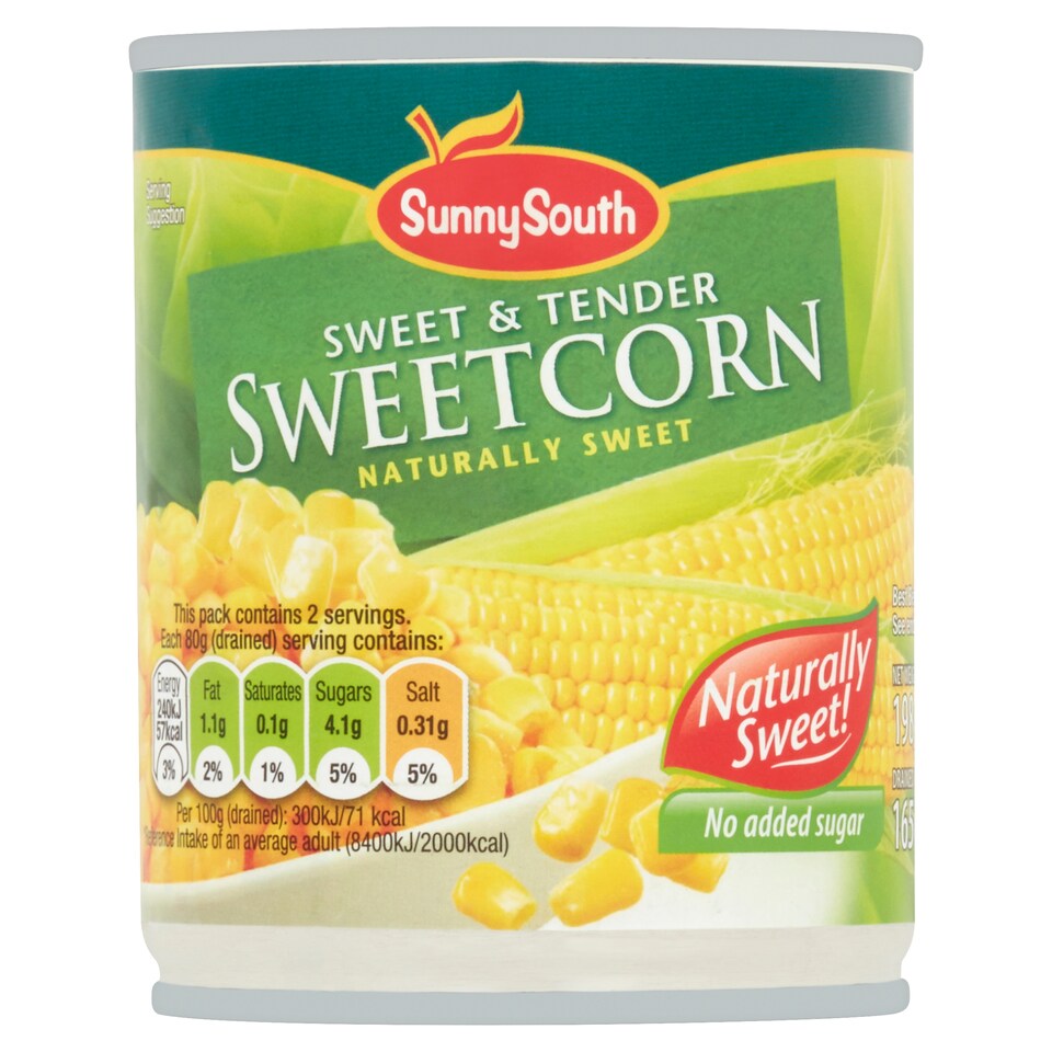 Sunny South Sweetcorn Naturally Sweet 198G