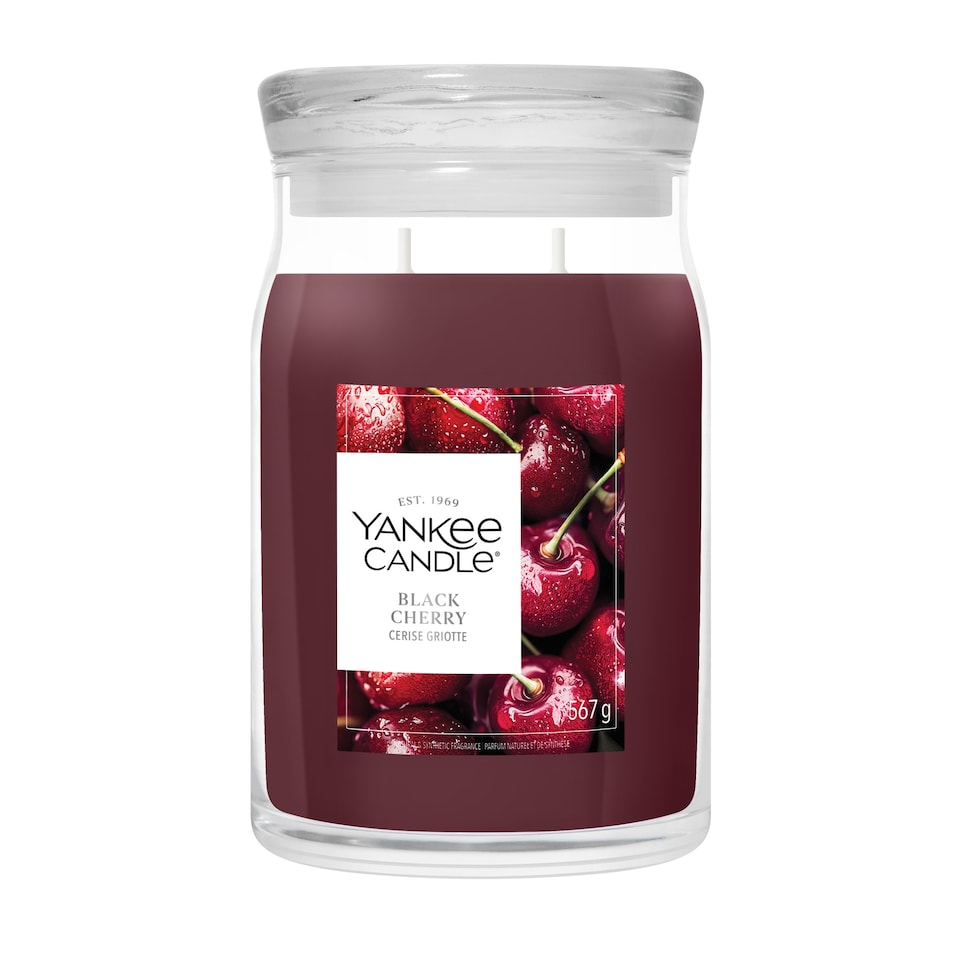 image 1 of Yankee Candle Signature Black Cherry Large Candle 567g