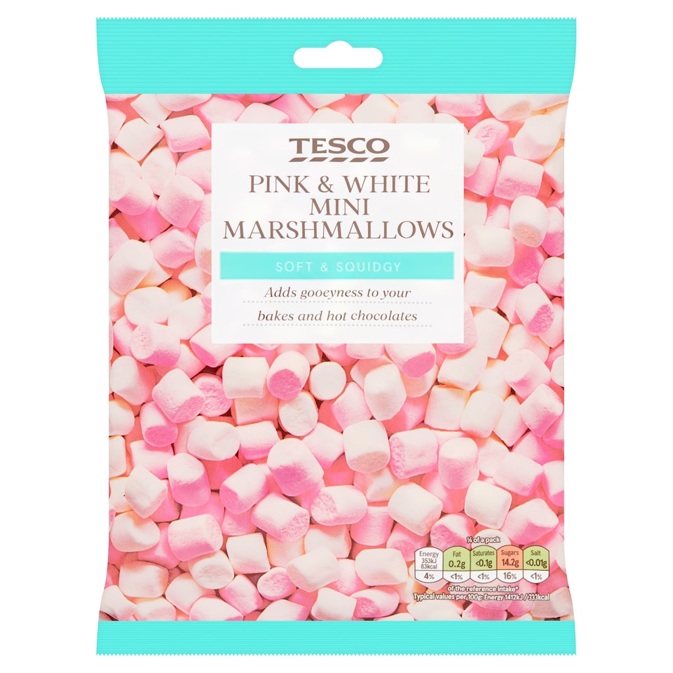 Tesco Pink & White Mini Marshmallows 100G