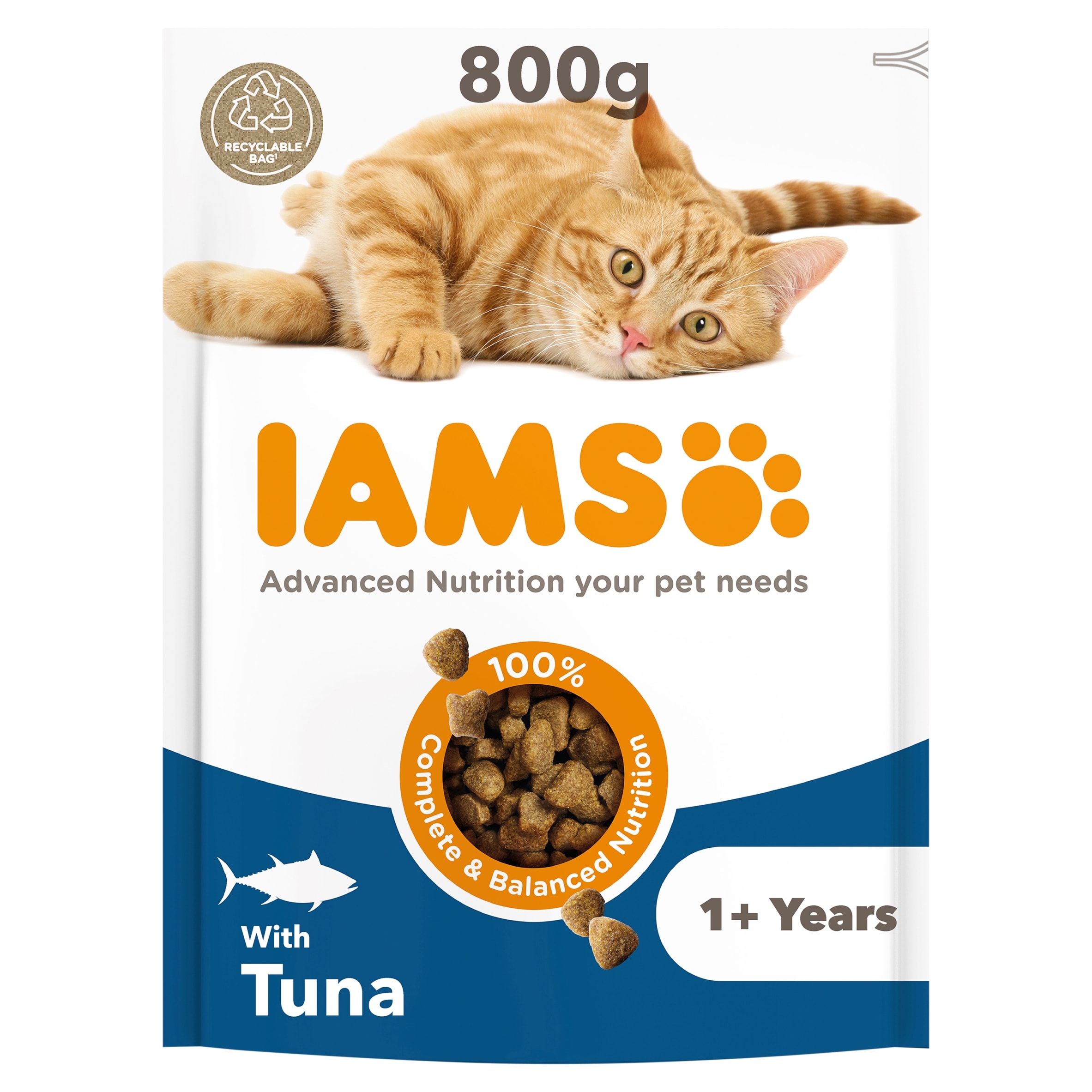 Iams Adult Dry Cat Food Tuna 800G