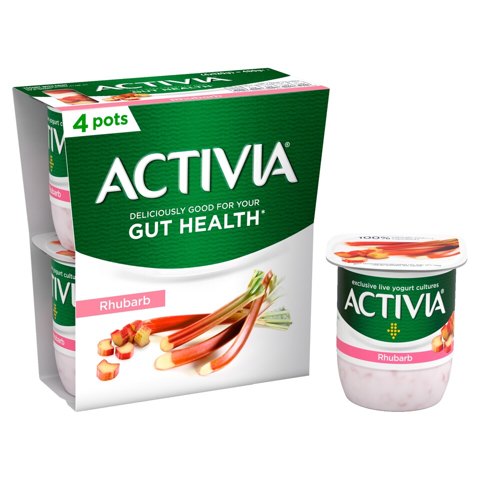 image 1 of Activia Rhubarb Yoghurt 4 X 120G