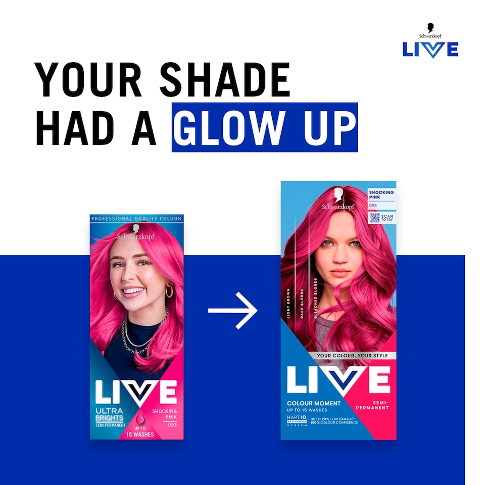 image 1 of Schwarzkopf LIVE Colour Moment 093 Shocking Pink Semi-Permanent Hair Dye