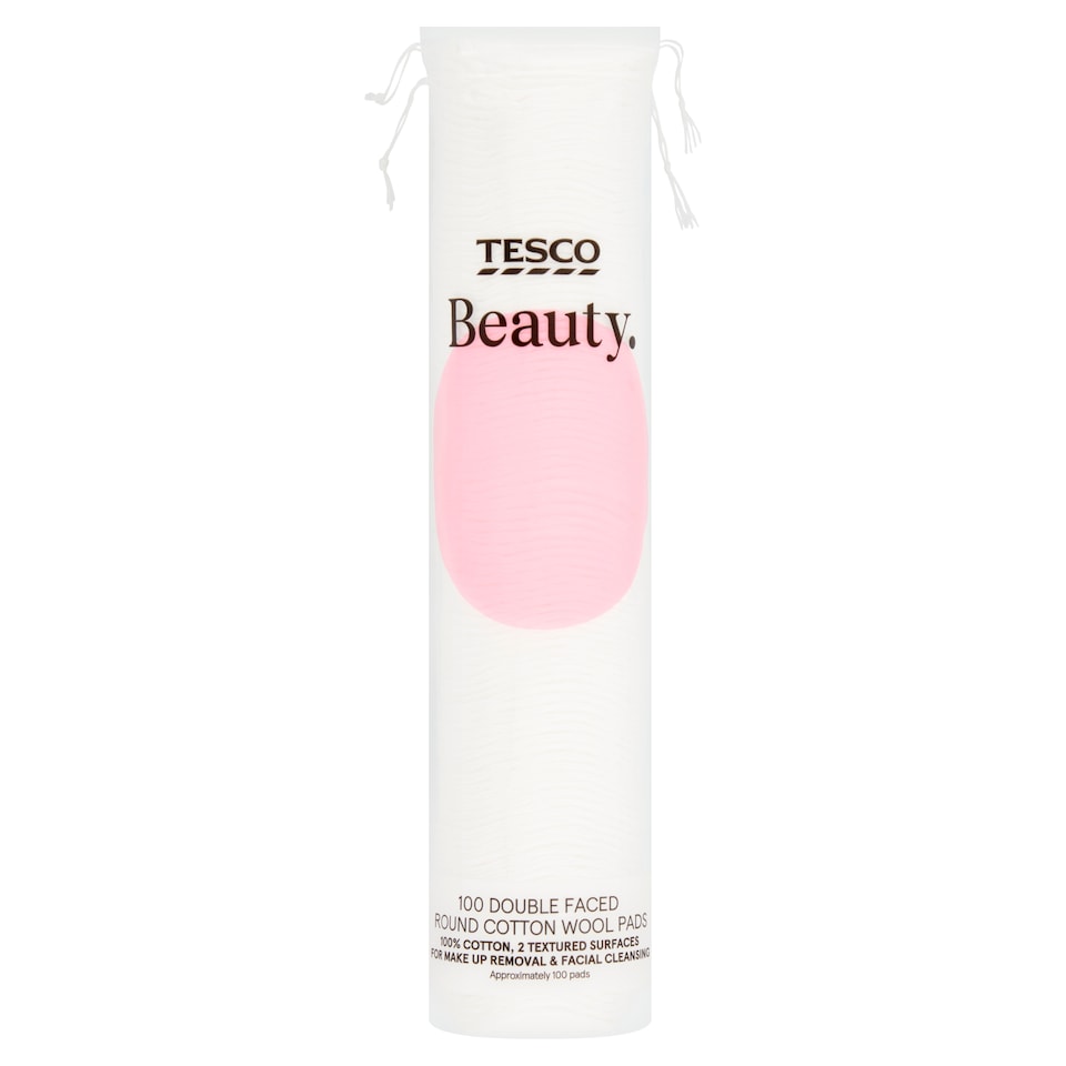 Tesco Double Faced Round Cotton Wool Pads 100 Pack