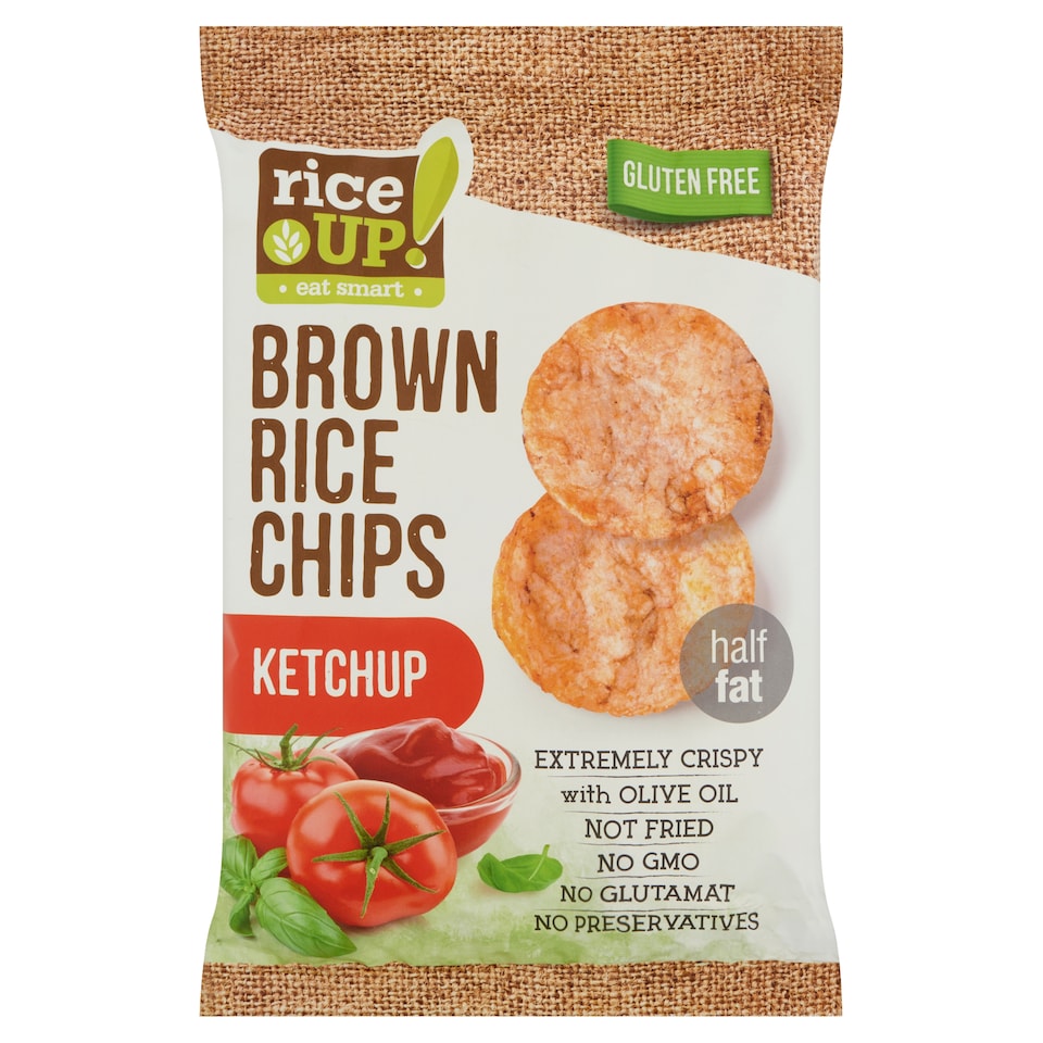 image 1 of RiceUp! Eat Smart Brown Whole Grain Rice Chips with Ketchup 60 g