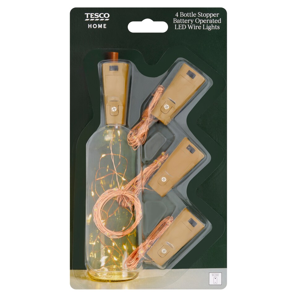 Tesco Bottle Stopper Wire Christmas Lights 4 Pack