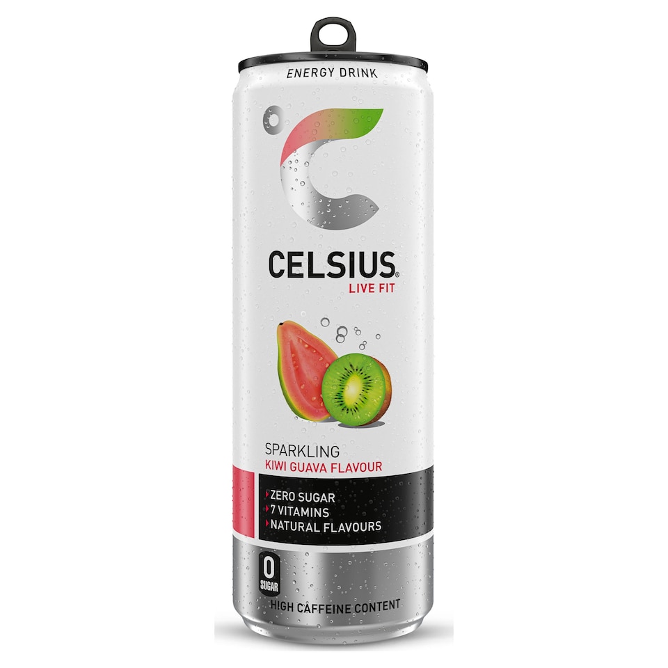 Celsius Live Fit Sparkling Kiwi Guava Flavour Sugar Free Energy Drink 355ml