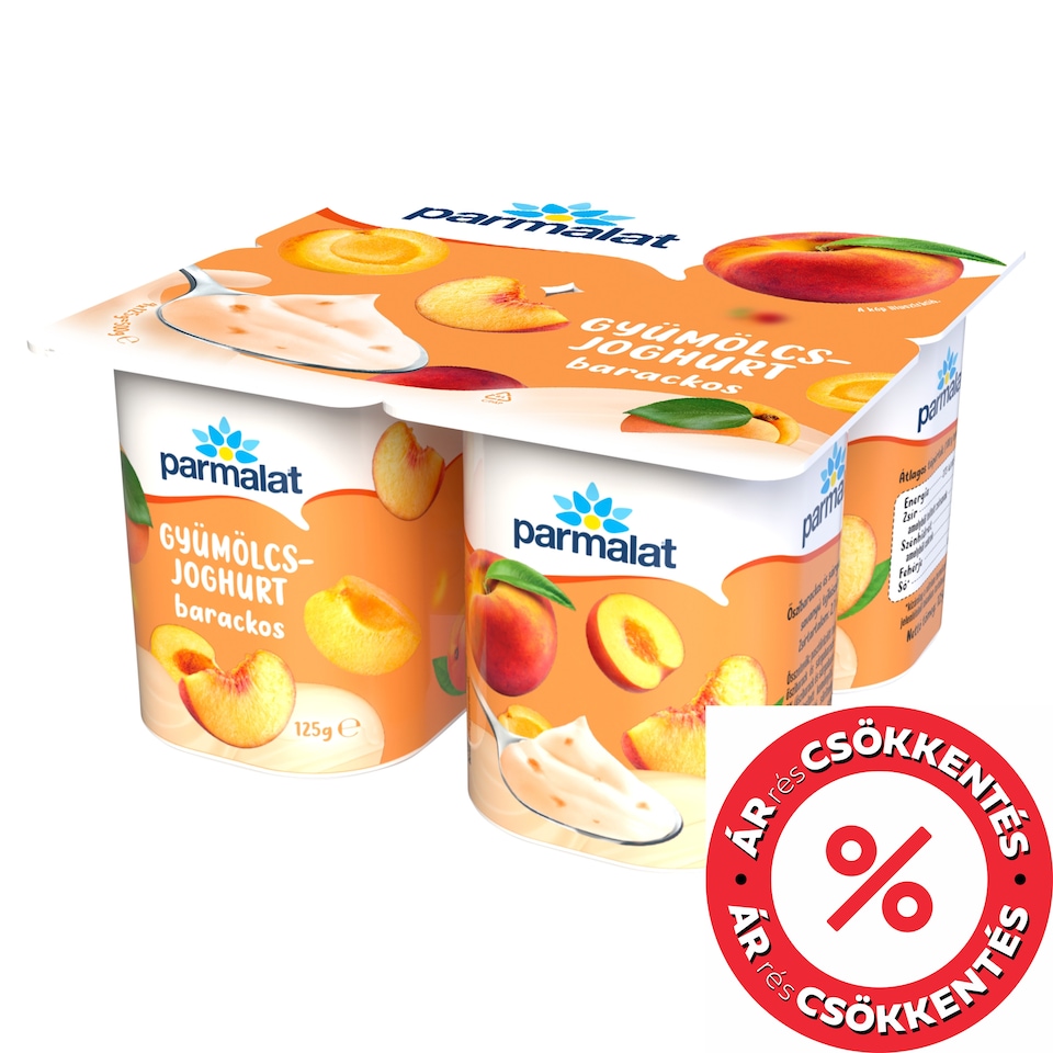 Parmalat barackos gyümölcsjoghurt 4 x 125 g
