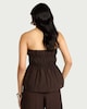 image 3 of F&F Shirred Bandeau Co-ord Top in Brown