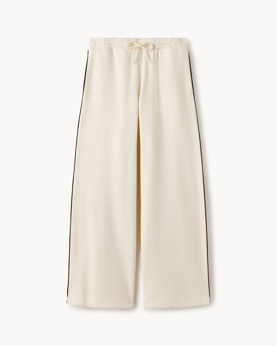 image 1 of OH ME OH MY Cotton Rich Wide Leg Joggers in Cream