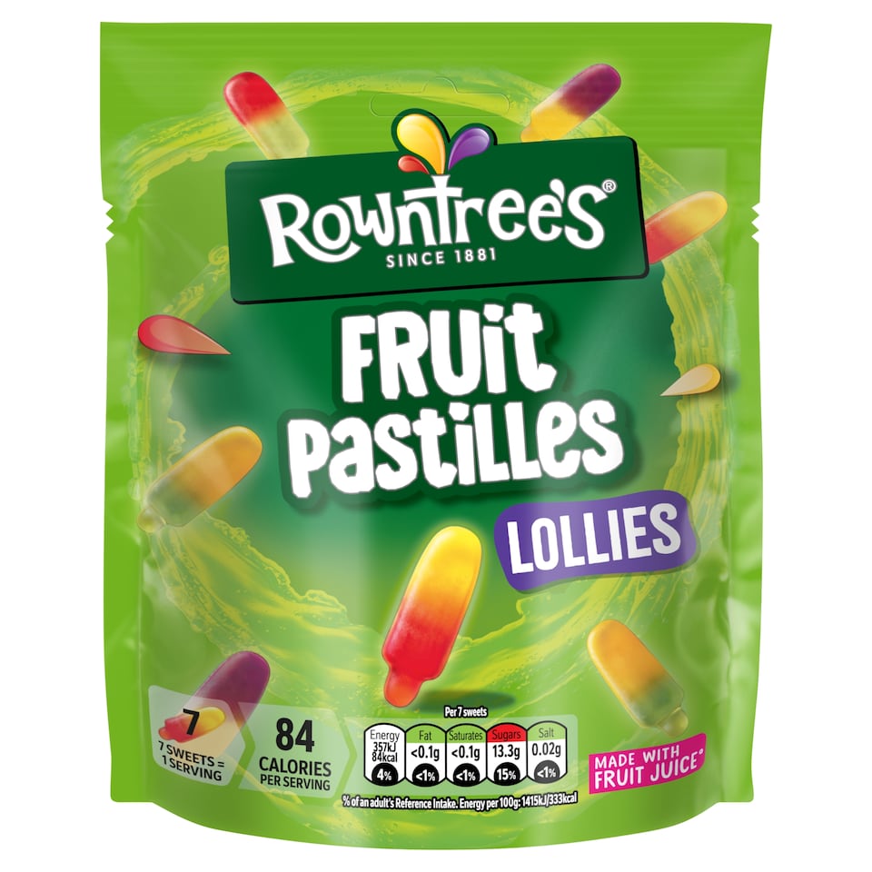 image 1 of ROWNTREES Fruit Pastilles Lollies 130g