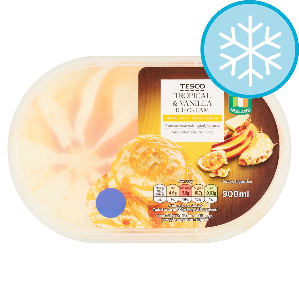 Tesco Tropical and Vanilla Ice Cream 900ml