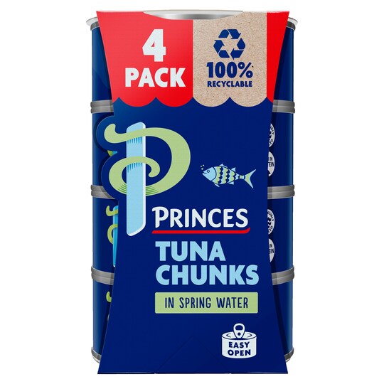 Princes Tuna Chunks In Spring Water 4X145g Tesco Groceries