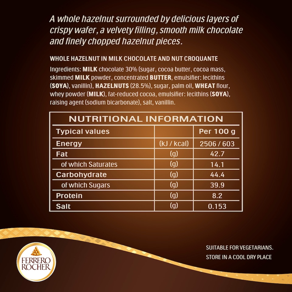 image 1 of Ferrero Rocher 42 Pieces Boxed Chocolates 525G