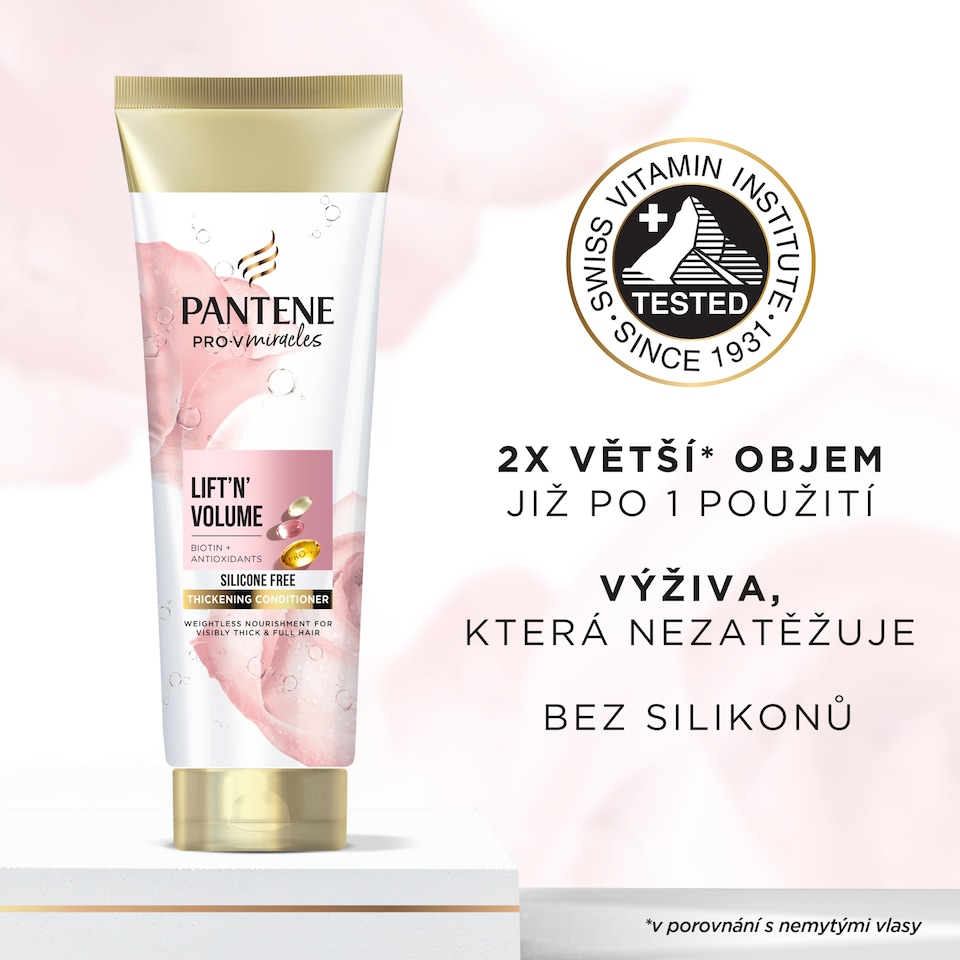 Obrázek 1 pro produkt Pantene Pro-V Miracles Lift'N'Volume Kondicionér pro Objem s Biotinem 160 ml. Bez Silikonů