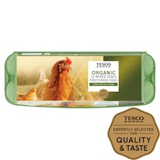 Tesco Organic 12 Mixed Sizes Free Range Eggs