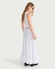 image 3 of F&F Pure Cotton Double Cloth Tiered Maxi Skirt in White