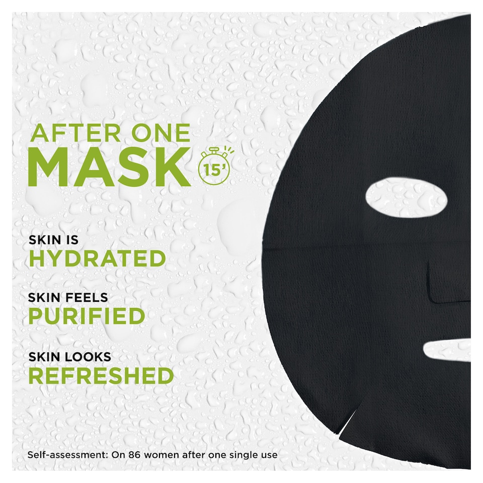 image 1 of Garnier Charcoal/Algae Face Mask 28G