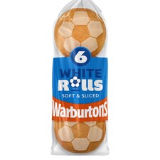 Warburtons Soft White Sandwich Rolls 6 Pack