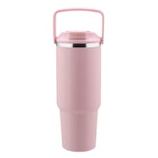 Tesco Pink Top Handle Metal Water Bottle 880ml
