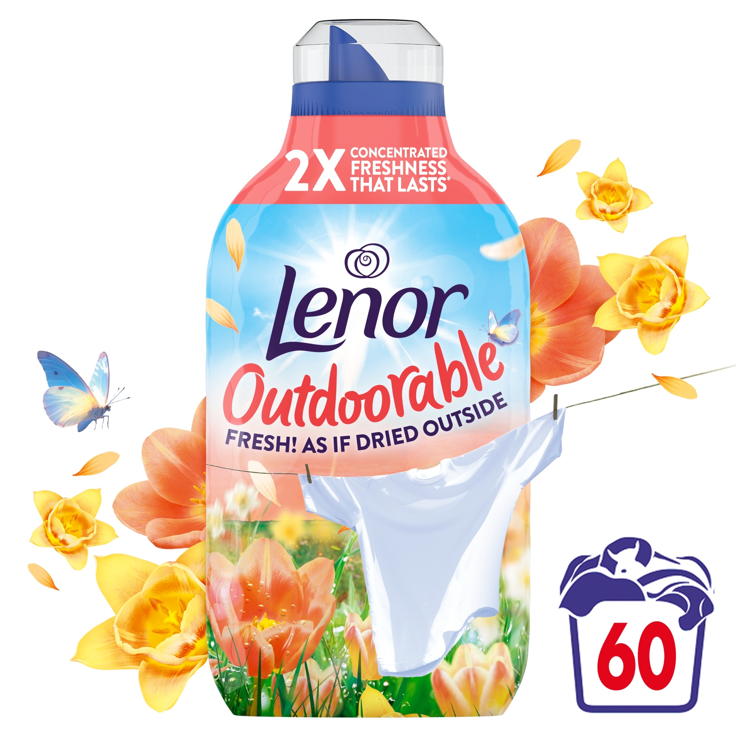 Lenor Outdoorable Fabric Conditioner First Day of Spring 60 Washes 840ml