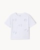 image 1 of F&F Girls Pure Cotton Bow Appliqué T-Shirt in Cream