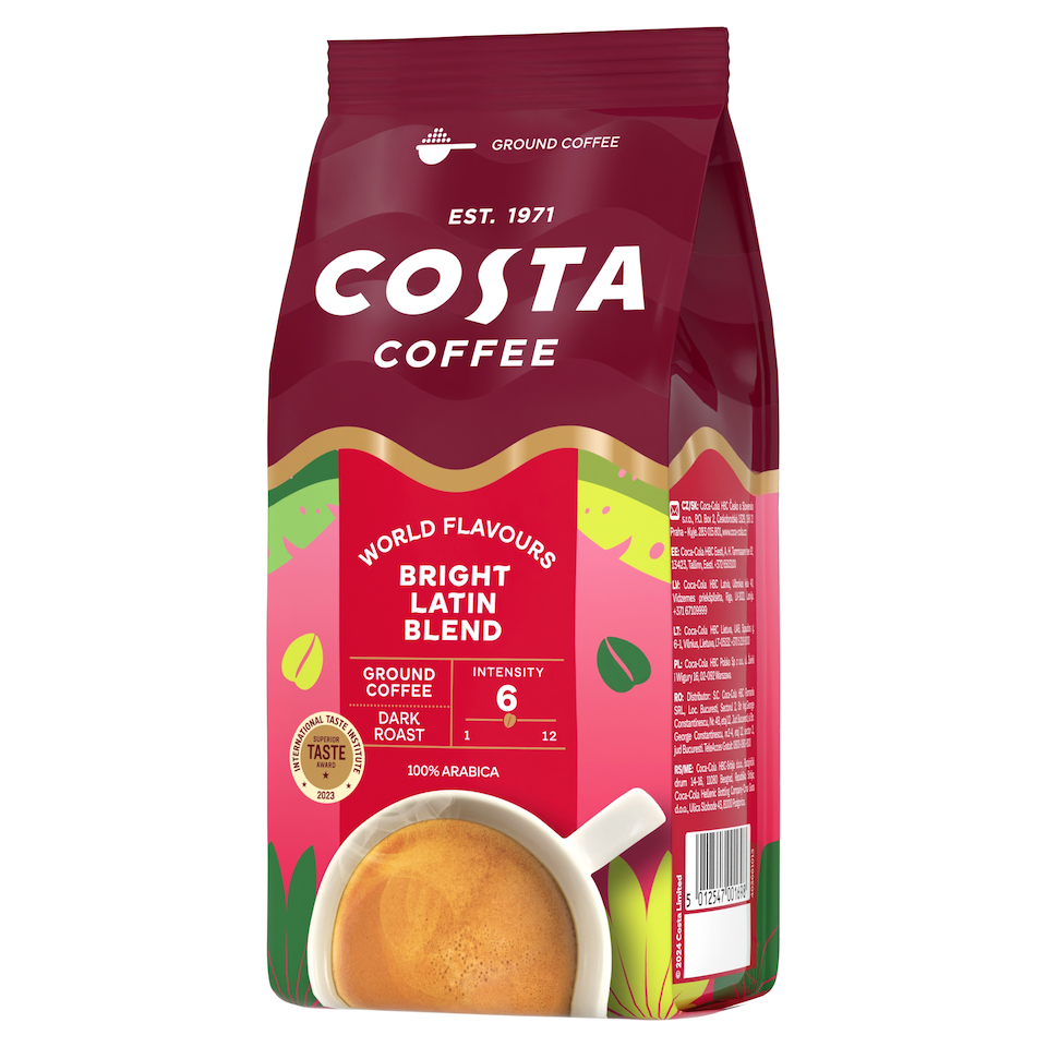 Costa Coffee Bright Latin Blend Dark Roast pražená mletá káva 200g