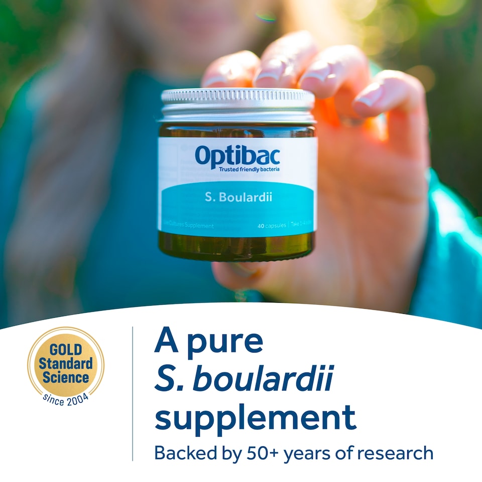 image 1 of Optibac Probiotics for Bowel Calm Capsules with Saccharomyces Boulardii 16s