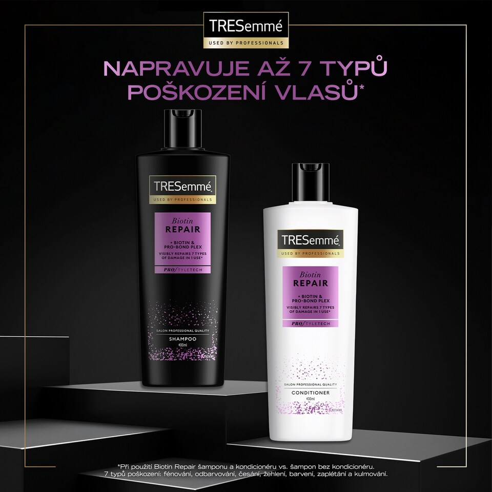 Obrázek 1 pro produkt TRESemmé Biotin Repair kondicionér na poškozené vlasy s Pro-Bond Komplexem 400ml