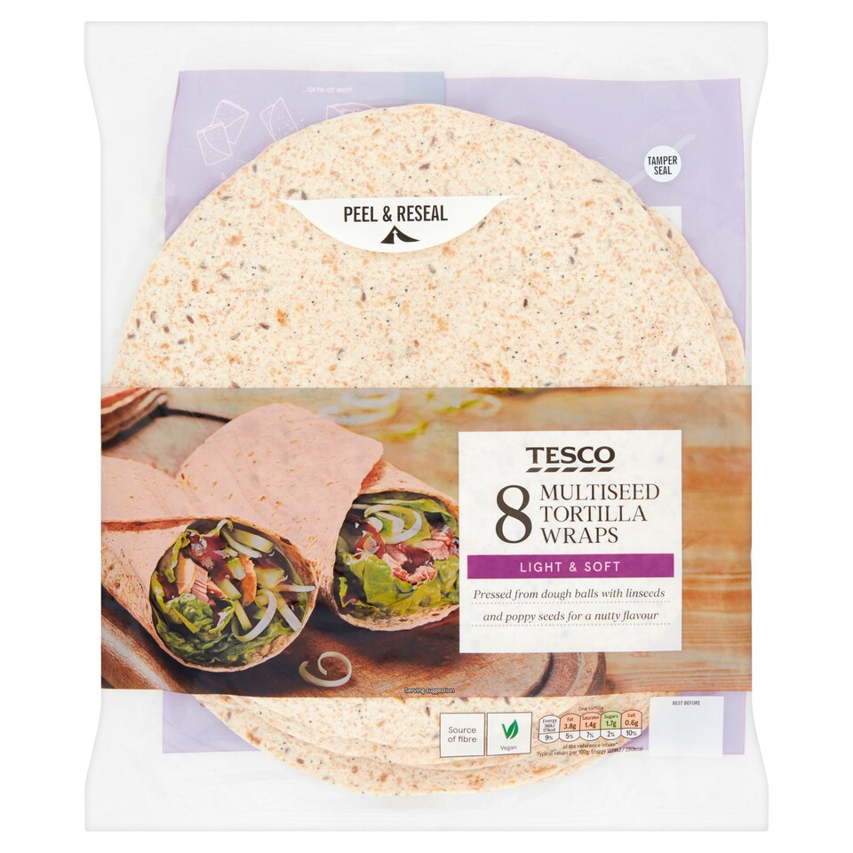 Tesco 8 Multi Seed Tortilla Wraps