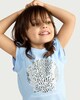image 1 of F&F Girls Pure Cotton Sequin Shell T-Shirt in Blue