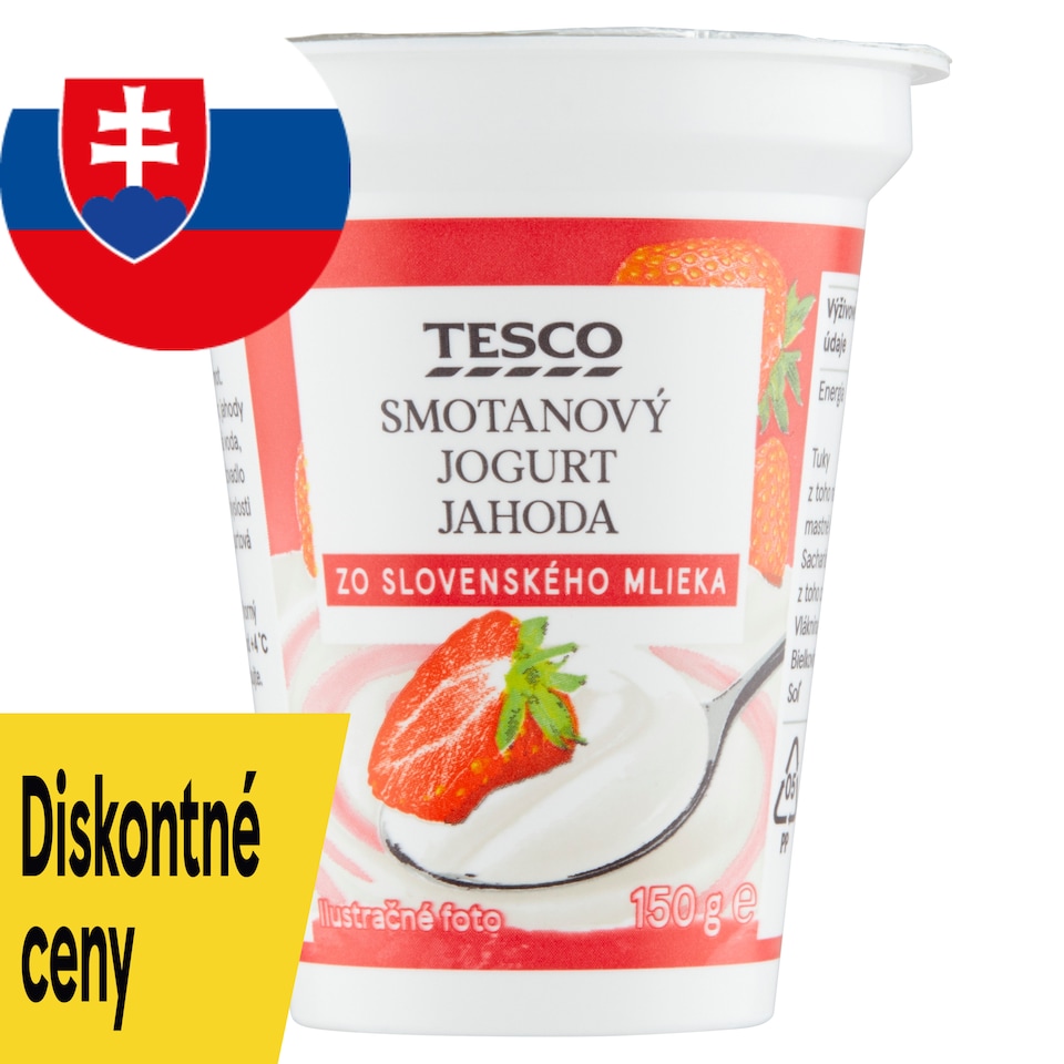Tesco Smotanový jogurt jahoda 150 g