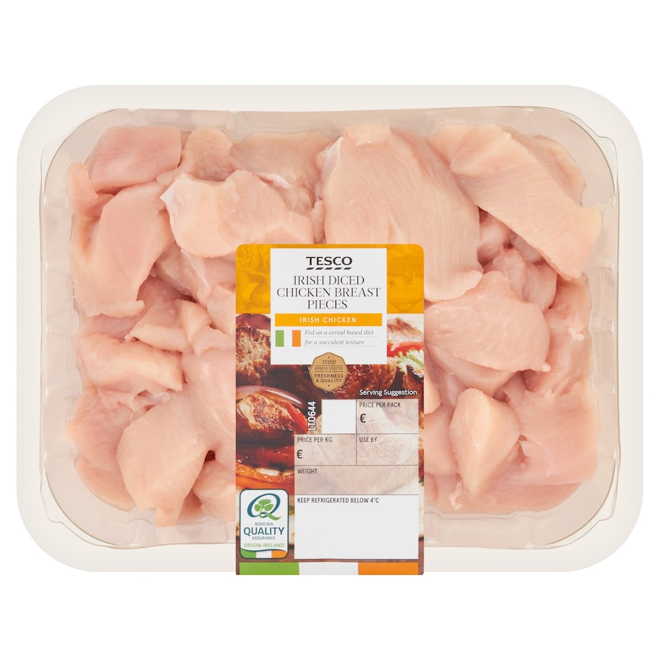 Tesco Irish Diced Chicken Breast Pieces 800G