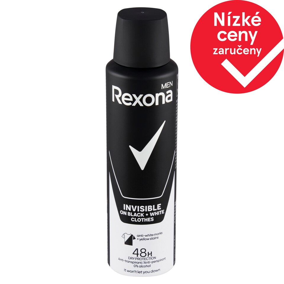 Obrázek 1 pro produkt Rexona Men Invisible Black + White antiperspirant sprej pro muže 150ml