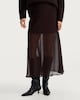 image 3 of F&F Semi Sheer Chiffon Midi Skirt in Brown