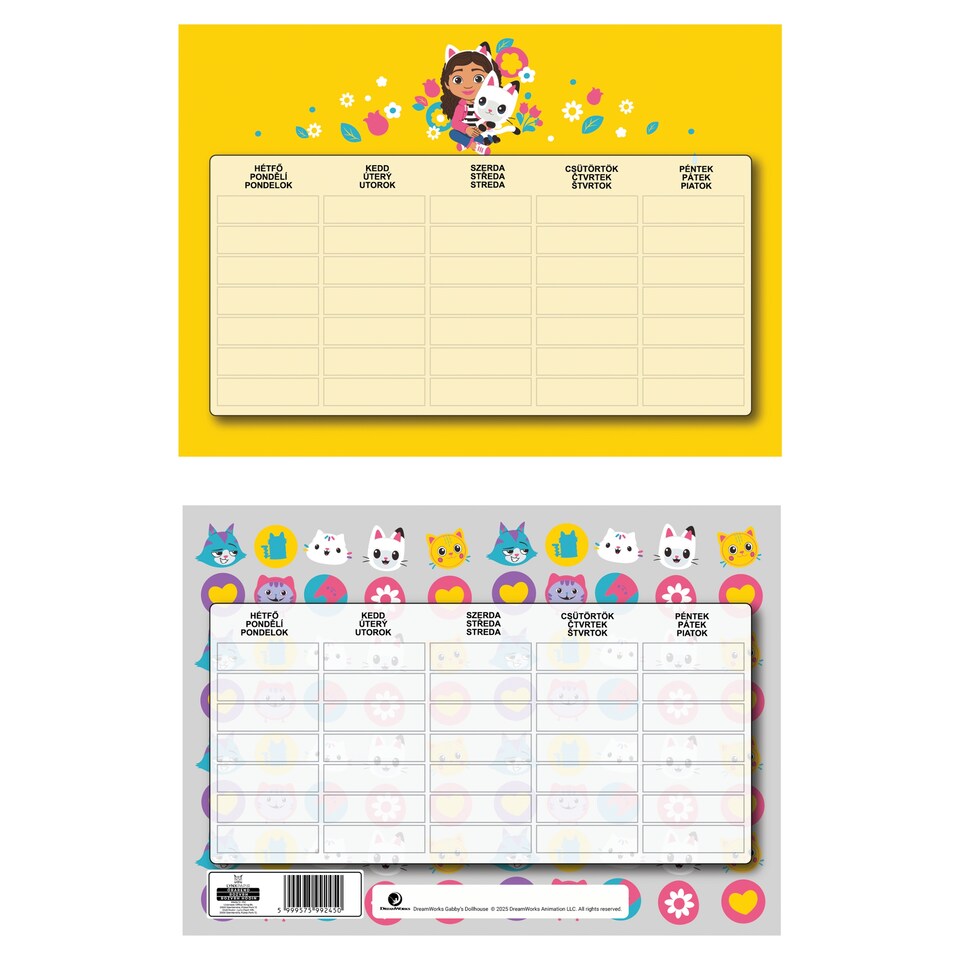 Lynx Gabby's Dollhouse Timetable A5