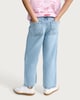 image 2 of F&F Girls Pure Cotton Heart Wide Leg Jeans in Blue