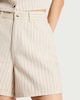 image 1 of F&F Pure Cotton Striped Denim Shorts in Tan