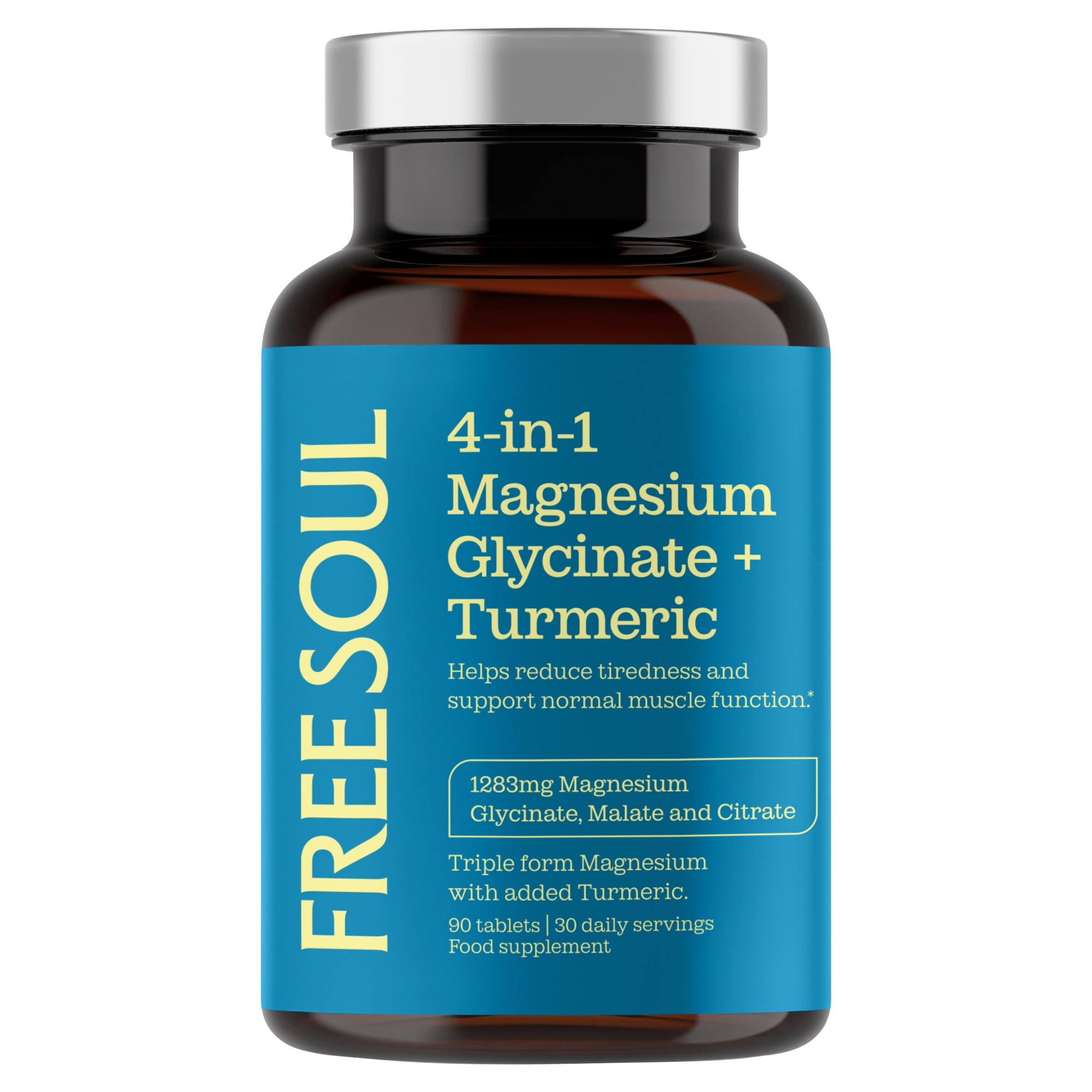 Free Soul 4-in-1 Magnesium Glycinate and Turmeric 90 capsules/109g