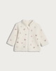 image 1 of F&F Baby Borg Embroidered Zip Through Jacket in Cream